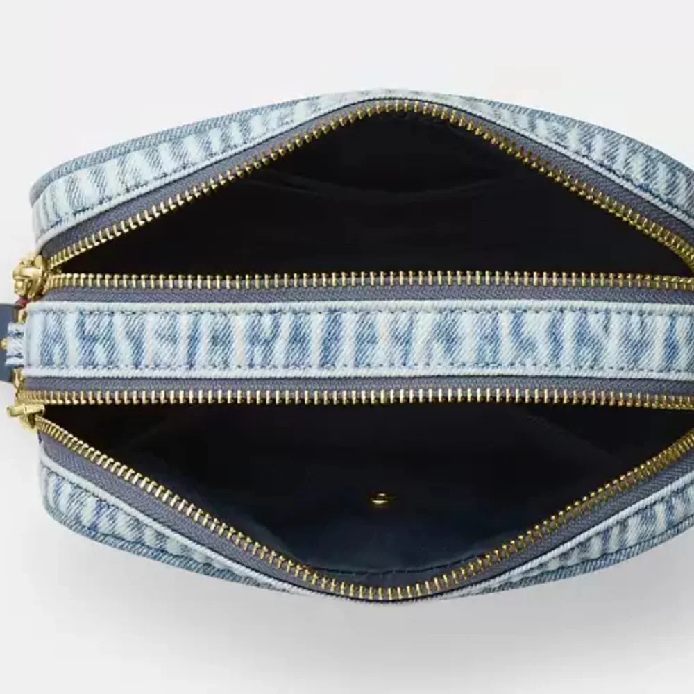 Coach Mini Carey Crossbody Bag In Loved Denim With Charms - Picture 5 of 7